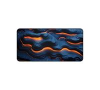 3D Abstract Wave Office Mat Orange Blue Topographic Gaming Mouse Pad Large Modern Style Desk Pad Layers Digital Art XXL(1000x550x3mm)