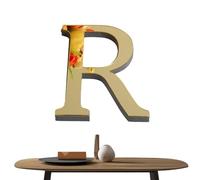 3D Acrylic Alphabet Self Adhesive 3D Alphabet Wall Stickers - Light Gold Large Letters Decorative Farmhouse Alphabet Signs Hanging for Home Bedroom Office Wedding Party