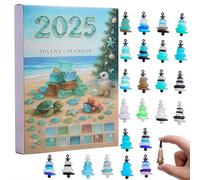 3D Acrylic Christmas Tree Advent Calendar 2025, 24 Days Of Ocean Themed Holiday Surprises, 3D Acrylic Christmas Decoration Crafts,Handmade Seaside Xmas Decor,Multifunctional Home Decoration