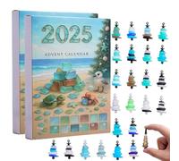 3D Acrylic Christmas Tree Advent Calendar 2025, 24 Days Of Ocean Themed Holiday Surprises, 3D Acrylic Christmas Decoration Crafts,Handmade Seaside Xmas Decor,Multifunctional Home Decoration,2Pcs