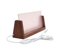 3D Acrylic LED Light, Wood Base With Blank Board For Photo Frame Message Plaque Desk Lamp,Wooden With Clear Cast Sheet For Creative Home Decoration(Walnut,203 * 80mm)