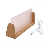 3D Acrylic LED Light, Wood Base With Blank Board For Photo Frame Message Plaque Desk Lamp,Wooden With Clear Cast Sheet For Creative Home Decoration(Wood,203 * 80mm)