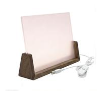 3D Acrylic LED Light, Wood Base With Blank Board For Photo Frame Message Plaque Desk Lamp,Wooden With Clear Cast Sheet For Creative Home Decoration(Walnut,203 * 150mm)