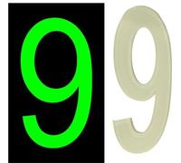 3D Acrylic Luminous House Door Numbers Glow in the Dark Stick On Self Adhesive Home Signs Hotel Office Appartments Mailbox Outdoor 6cm (Number - 9)