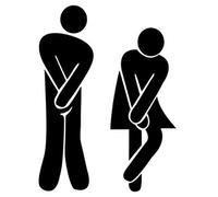 3D Acrylic Mirror Toilet Door Sign Funny Adhesive Backed Men Women Bathroom Wall Sticker Home Decor,Black color, 5 Sets