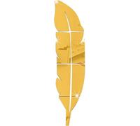 3D Acrylic Mirror Wall Sticker, Left-Facing Feather Pattern, Self-Adhesive, Interior Decoration, Dimensions: 30 X 122 Cm, Gold.