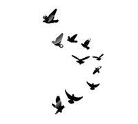 3D Acrylic Wall Sticker, Flying Birds Art Wall Decal Waterproof Mirror Wall Sticker for Living Room Bedroom Bathroom
