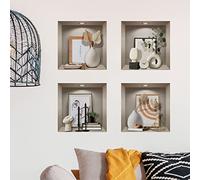 3D Adhesive Wall Stickers 3D Effect Vases and Objects Design Wall Stickers for Adult Bedroom 3D Living Room Decoration Wall Stickers 60 x 60 cm