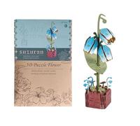 3D Adults Wooden Flowers Jigsaw Puzzles - 9 Inch Wood Flower Model Kit | Jigsaw Puzzle For Home Decor Crafting Relaxation Shelf Display Family Project