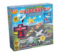 3D Aircraft Building Set, Click Assembly System, 2000+ Combinations with Airport Playmat, Ages 3+