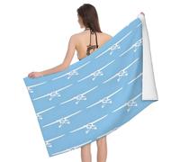 3D Airplane Beach Towel Microfiber Soft Quick Dry for Adults, Simple Themed Bath Towel Lightweight Soft Absorbent for Travel Swimming Pool Sports, 75 x 150 cm