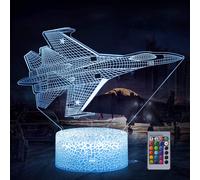 3d Airplane Night Light, Fighter Plane 3d Led Illusion Lamp 16 Colors Changing With Remote Control