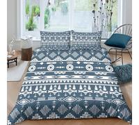 3D All Season Microfiber tribal patterns Comforter Cover Easy Care Bedding Set with Pillow Shams ethnic geometric design Duvet Cover All Season Washable for Kids Teens Boys Girls King（220x240cm）