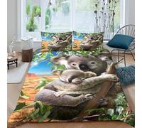 3D All Season Microfibre Koala mother Duvet Cover Breathable Bedding Set with Pillow Cases Australian wildlife scene Bed Quilt Cover All Season Breathable Washable for Bedroom Decor King（220x240cm）