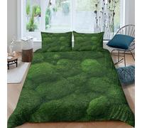 3D All Season Microfibre Nature green texture Bedding Quilt Cover Soft Bedding Sets with Pillow Shams Botanical lush Duvet Cover Sets Easy Care Machine Washable for Home Decor Super king（260x220cm）