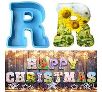 3D Alphabet Silicone Molds Large Letter Epoxy Molds for Resin 6 Inch DIY Resin Casting Letter Moulds Chocolate Baking Molds for Birthday Wedding Party Christmas Art Craft Ornaments (R)