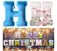 3D Alphabet Silicone Molds Large Letter Epoxy Molds for Resin 6 Inch DIY Resin Casting Letter Moulds Chocolate Baking Molds for Birthday Wedding Party Christmas Art Craft Ornaments (H)