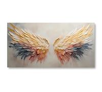 3D Angel Wings Abstract Canvas Wall Art Prints Framed Colourful Wings Painting on Canvas for Living Room Bedroom Home Wall Decor Poster 70 x 50cm (28 x 20 inch) No Frame