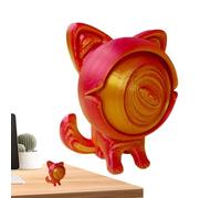 3D Animal, 3D Printed Cat | Unique 3D Printed Eye Cat Toy | Fun Executive Desk Toy -Eyed Cat Sculpture, Home Bedroom Living Room Decor, Women and Men