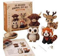 3D Animal Bead Kit for Mini Figurine Craft Set, DIY Beadwork with Instructions | 10x7x1.2 in Box, PVC Beads, Make Cute Creatures, Fun Hobby for Home & Office, Pocket-Sized Art