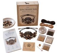 3D Animal Beaded Bracelet Making Kit, DIY Handmade Jewelry Craft Set, Beginner Friendly Art Supplies, Creative Ornament Gift for Adult Craft Enthusiasts (Dachshund, Count, 1, 1)