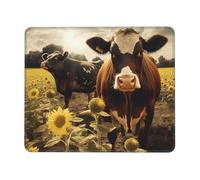 3D Animal Brown Cow Mouse Pad with Stitched Edge, Comfortable Mouse Pads with Non-Slip Rubber Base Gaming Mouse Mat Washable Mousepads Computers Laptop Desk Accessories for Office 7 x 8.6 in