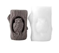 3D Animal Candle Mold - Reusable Easy Release Silicone Mold for Owl Stump Candle, Concrete Clay, Epoxy Resin, Soap, Chocolate Dessert