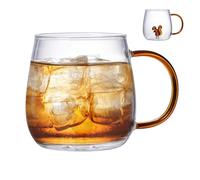 3D Animal Coffee Mug - Cute Duck Inside Transparent Cup | 3D Animal Morning Cups | Coffee Cups for Cold and Hot Drinks | 380ml Clear 3D Animal Drinking Cups Borosilicate Glass | Heat Resistant