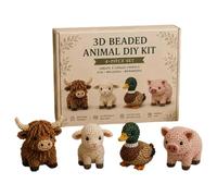 3D Animal Figure Beading Kit, Tiny Beaded Animal Kits DIY Cute Decoration