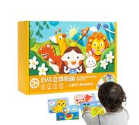 3D Animal Foam Stickers - 12 Pack Cartoon Craft Set, Educational DIY Puzzle Activity, Textured Foam Pieces, Safe Material with Bright Colors | Interactive Art Game for Children Classroom Home