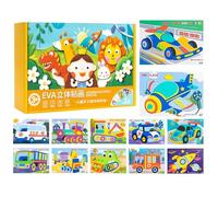 3D Animal Foam Stickers - 12 Pieces Cartoon Set | Colorful Design, Soft Foam Material, Puzzle & Craft Activity, Educational Fun, Interactive Learning Toy, Desktop & School Use, Christmas Art Project,