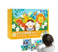 3D Animal Foam Stickers | 12 Pieces Fun Cartoon Learning Toys | Foam Sticker Puzzle Games | For Desktop Christmas Art-Project School Home Party Hobby Leisure-Time Family-Activity