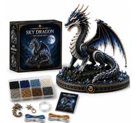 3D Animal Guardian DIY Bead Kit Collection, Mythical Beaded Animal Craft Kit with Beads, String, Tools Guide, Handmade Display Decor Gift for Adults and Teens (D 1PC)