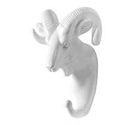 3D Animal Head Wall Hanger Resin Coat Hat Hanging Hook,White goat