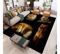 3D Animal Lion Geometric Carpets For Home Living Room Bedroom Bedside Sofa Area Rugs Kitchen Doormat Kids Play Non-Slip Floor Mats 50 X 80 Cm, Stain Resistant Easy Clean -699793956832