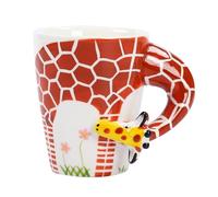 3D Animal Mug Giraffe Cow Mug Funny Animal Mug Gift Ceramic Mug with Large Capacity Suitable for Birthdays Weddings Christmas Gifts (Giraffe)