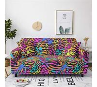 3D Animal Pattern Leopard Print Zebra Tiger Pattern Sofa Cover Stretch Polyester Sofa Cover Armrest Anti-fouling Sofa Cover Scratch-Resistant Armchair Slipcovers (Multicolor,235-300 cm)