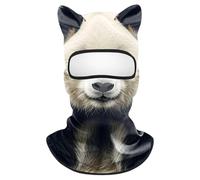 3D Animal Ski Balaclava Face Mask, Breathable Animal Ski Mask Funny Dog Sun Protection Full Face Cover Accessories for Motorcycle Cycling Music Festivals Raves Outdoor Activities (White)