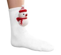 3D Animal Socks Women Teenage Girls Gifts Knit Sloth Hugging Novelty Funny Soft Warm Thermal Slipper Socks Ladies Knitted Home Bed Sock Cute Christmas Presents Red