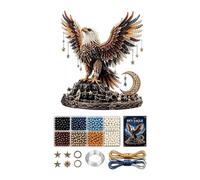 3D Animal Themed Beadwork Kit - Cute Beginner-Friendly 3D Animal | Eagle Decoration Bead Art | for Desk Shelf Home Office Party Art Class Holiday Bedroom Living Room