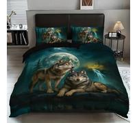 3D Animal Tigers Duvet Cover Cute Little Cow Theme Quilt Cover Moonlight Wolf Print Bedding Elephant Pattern Comforter Set for Kids Boys Girls Room Decor 3Pcs (Colour 3,Double:200x200cm(3Piece))