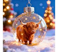 3D Animal Wonders Collection Christmas Balls Ornament | Clear ABS Festive Hangable Pendants Tree Decor Sparkling Star Accents | For Wall Study Office Wreath Mantel Garden Backyard