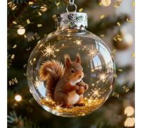 3D Animal Wonders Collection Christmas Balls Ornament | Clear ABS Festive Hangable Pendants Tree Decor Sparkling Star Accents | For Wall Study Office Wreath Mantel Garden Backyard