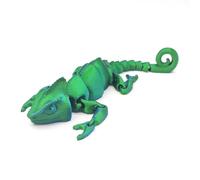 3d Animals 3-d Printed Curly Tailed Chameleon Articulated for Home Office Executive Desk Decoration Surprise Fantasy Gifts-Laser Blue Green||14cm/5.5in