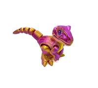3d Animals 3-d Printed Stuff Velociraptor 12cm/4.7in for Stress Relief Home Office Decompression Decor Executive Desk Toys-Silk Purple Gold