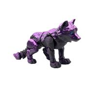 3d Animals 3d Printer Animals Wolf Cub 21cm/11.9in for Surprise Fantasy Gifts Executive Desk Toys-Black Purple