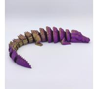 3d Animals 3d Prints Crocodile Articulated for Stress Relief Home Office Decompression Decor Executive Desk Toys-Purple Gold||35cm/13.8in