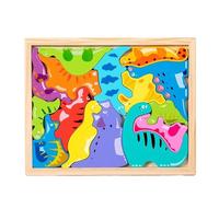 3D Animals Puzzle Toy Set For Boys and Girls Wooden Educational Matching Jigsaw Forest Animals Includes For E Elephant Ocean