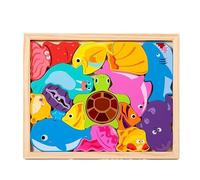3D Animals Puzzle Toy Set For Boys and Girls Wooden Educational Matching Jigsaw Includes Ocean Animals For E Forest Elephant