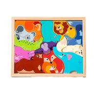 3D Animals Puzzle Toy Set For Boys and Girls Wooden Educational Matching Jigsaw Ocean Animals Forest Elephant Includes For E